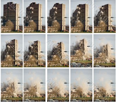 demolition of a tower block