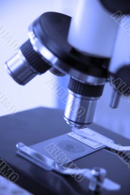 Microscope in a lab