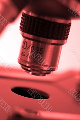 Microscope in red