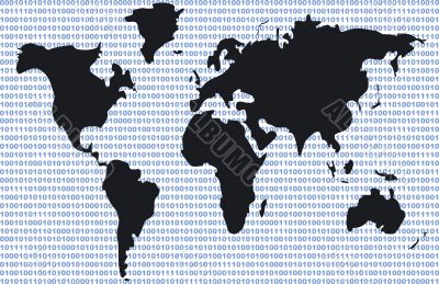 Binary Code World Map