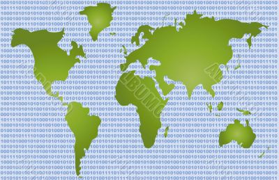 Binary Code World Map