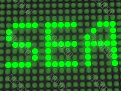 Luminous a word on the electronic display. Luminous a word on the electronic display.