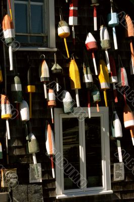Lobster floats on side of house