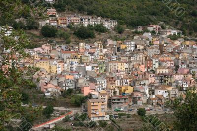 Pastel houses on hillside