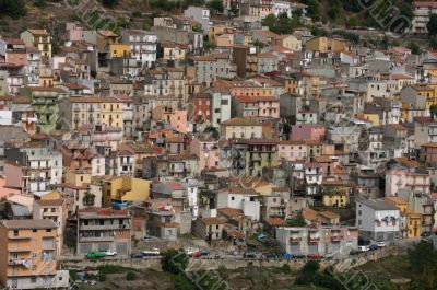 Pastel houses on hillside
