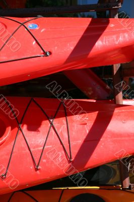 Kayaks ready for use