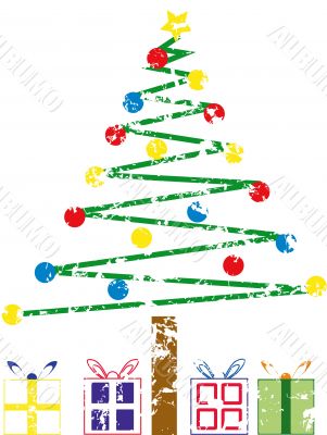 Grunge christmas tree