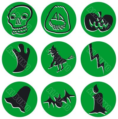 Nine different halloween icons