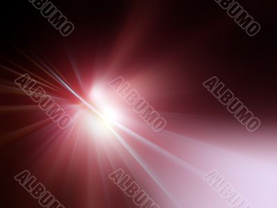 red rays of light