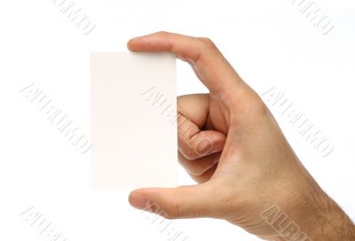 Man holding a business card