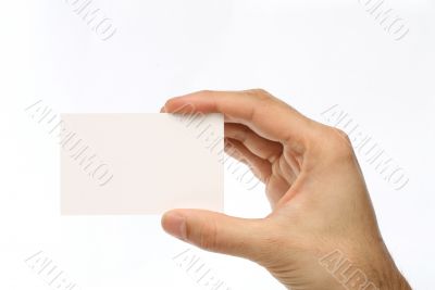 Man holding a business card