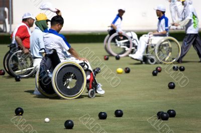 Wheel Chair Lawn Bowls for Disabled Persons