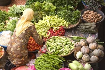 Vegetable Seller at Wet Market