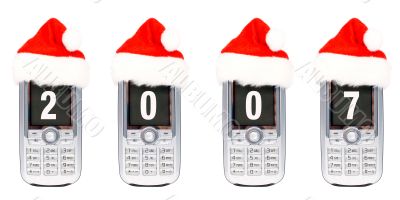Four Christmas cellular mobile phones