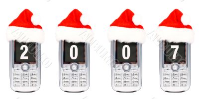 Four Christmas cellular mobile phones