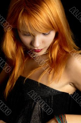 dark redhead portrait