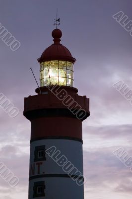 lighthouse at dusk