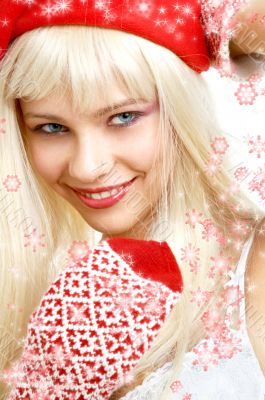 santa helper girl #2 with snowflakes santa helper girl #2 with snowflakes