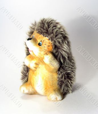 Funny toy of little fluffy hedgehog