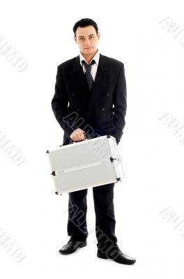businessman with metal container #2