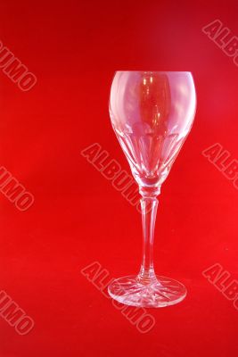 Empty crystal wine goblet