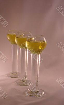 Three crystal liqueur glasses