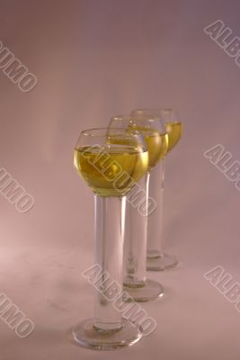 Three crystal liqueur glasses