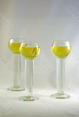 Three crystal liqueur glasses