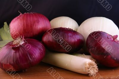Onion still life