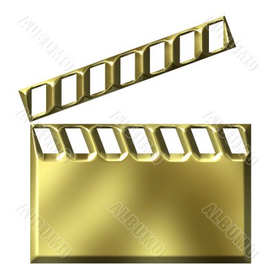 3D Golden Film Clap Board