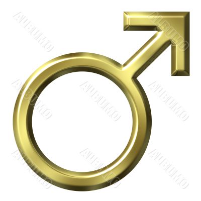 3D Golden Male Symbol