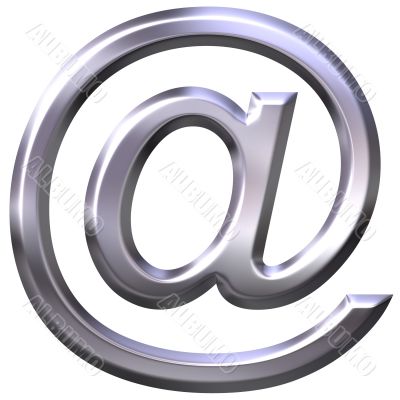 3D silver email symbol