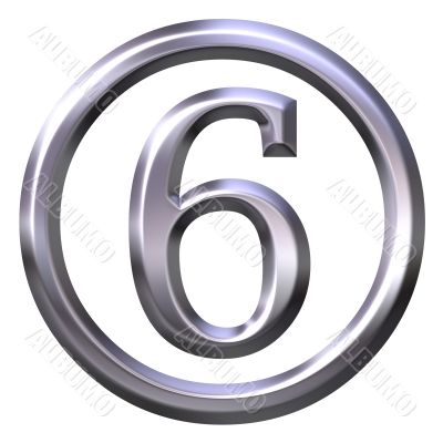 3D Silver Number 6