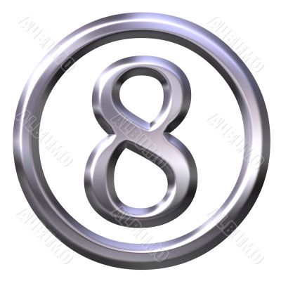 3D Silver Number 8