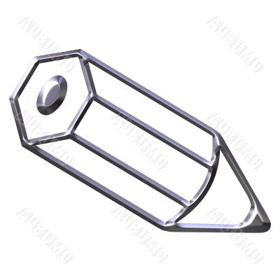 3D Silver Pencil