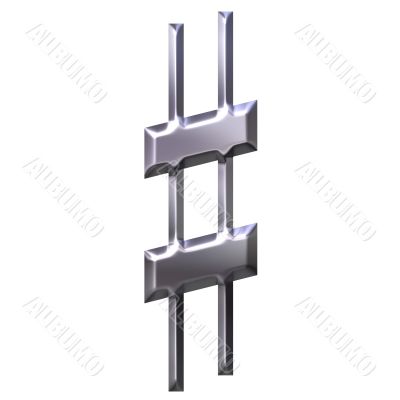 3D Silver Sharp Symbol