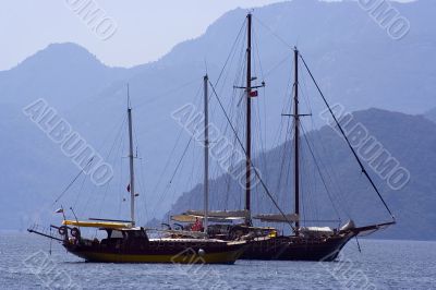 Yachts anchored in the med