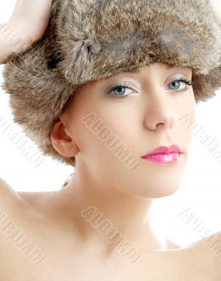 lovely beauty in winter hat lovely beauty in winter hat