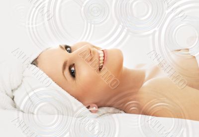 happy spa with water drops
