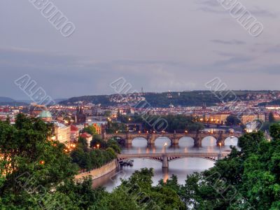 Night Prague. Old city.