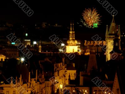 Night Prague. Old city.