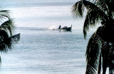 Canoe with fishermen