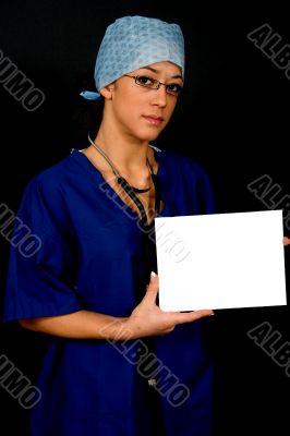 Surgeon with card