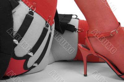 Thighs in red stockings Thighs in red stockings