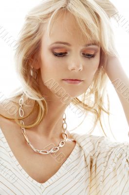 lovely blond with golden necklace