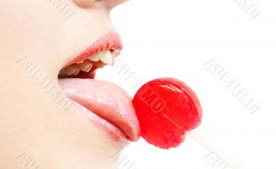 lips, tongue and candy