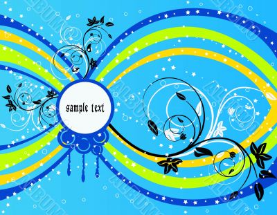 Abstract floral frame vector illustration