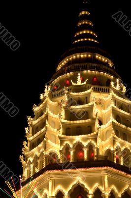 Ayer Itam Pagoda at Night