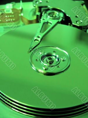 Inside Harddrive (Green Filter)