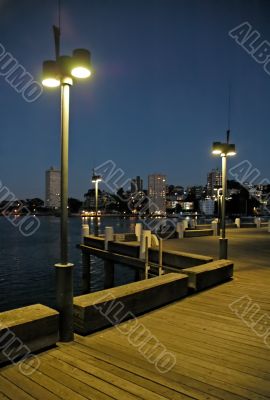 wharf in night